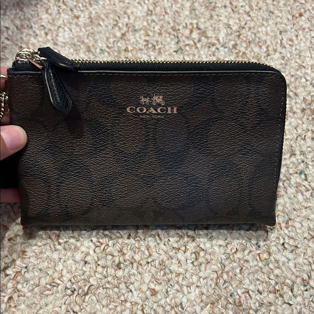 Coach Dark Brown Wristlet